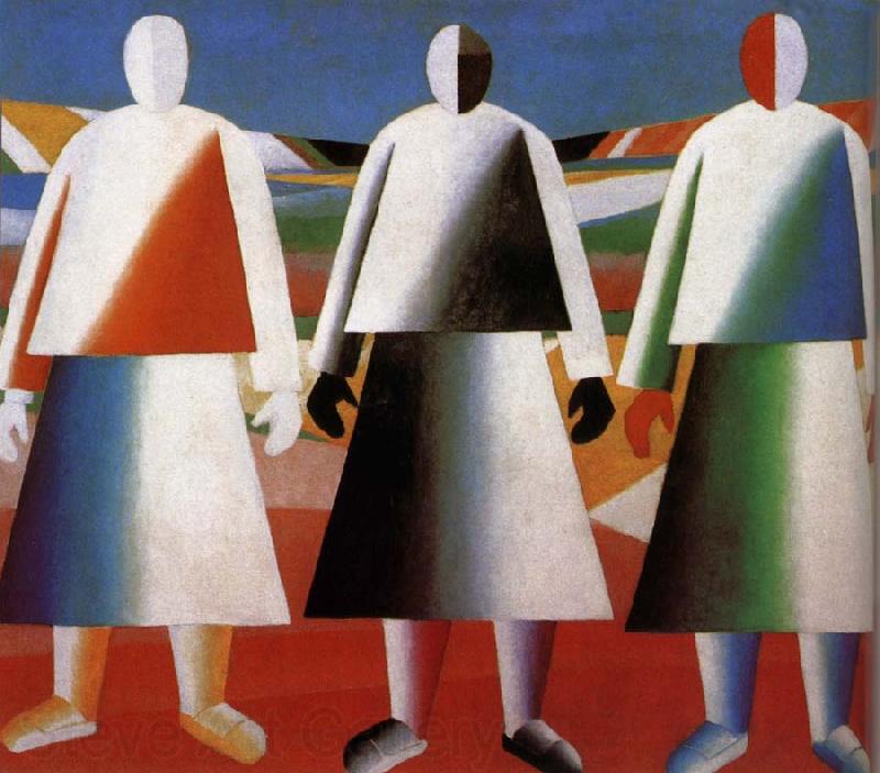Kasimir Malevich Women in the farm Norge oil painting art
